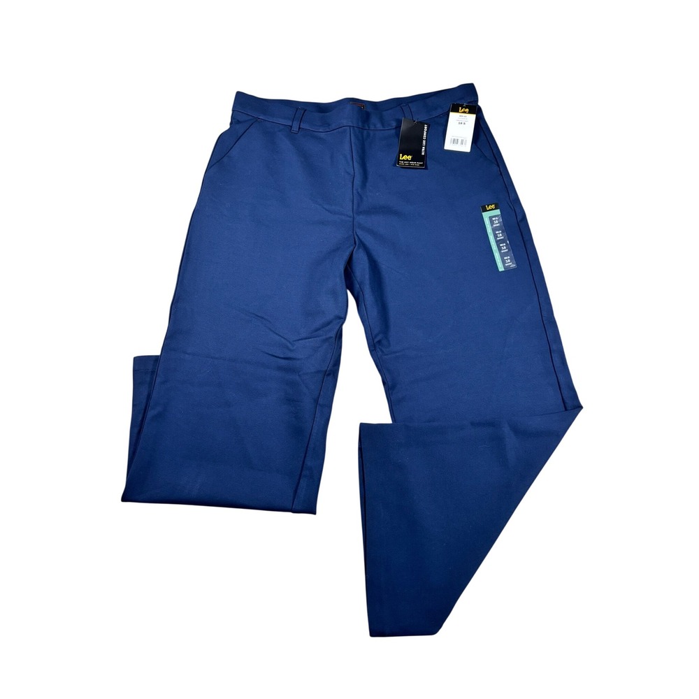 NWT Lee Ultra Lux Comfort Wide Leg Pants Emperor Navy Blue 18 Short